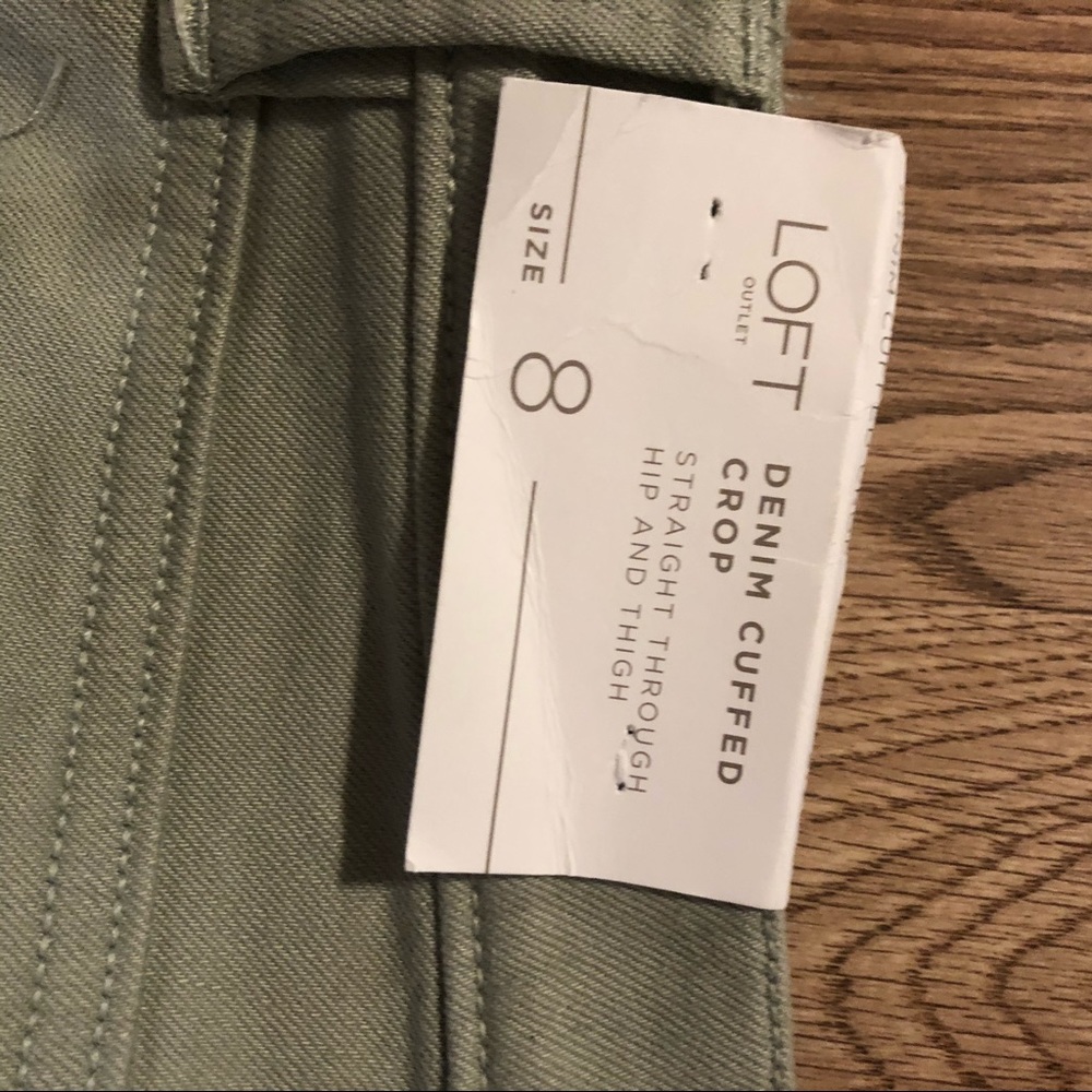NWT Demin Cuffed Crop Loft Pants - 8 - Picture 2 of 4